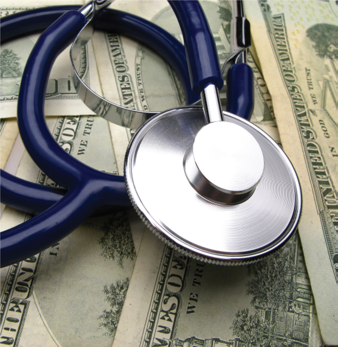 Stethoscope on money from increased revenue